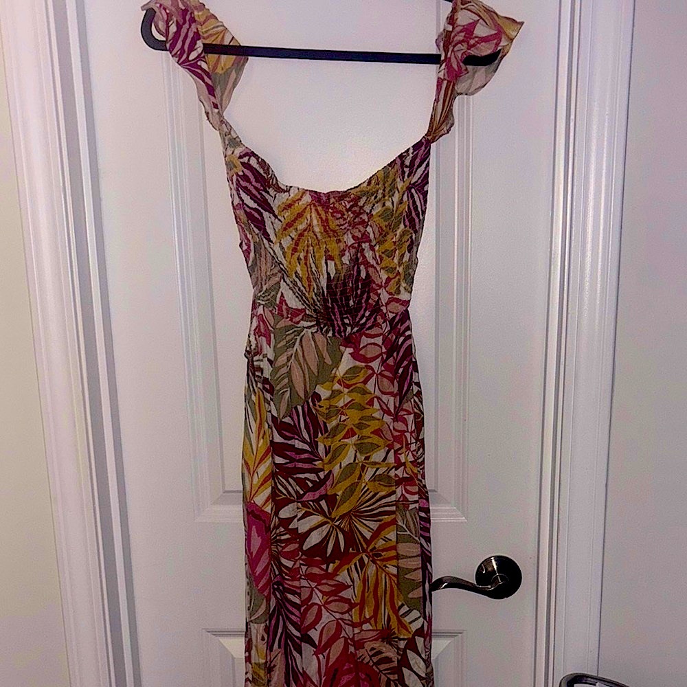 Lush Green and Purple Sundress with off shoulder option